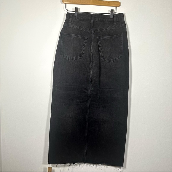 NWT $168 Reformation Nila Long Denim Skirt Black Nome Size 27 - Picture 6 of 14